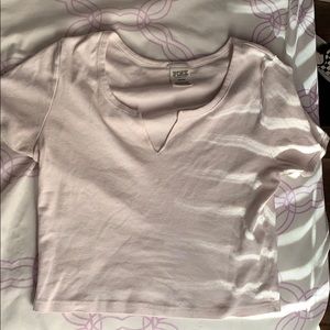 VS white V-shape Crop top